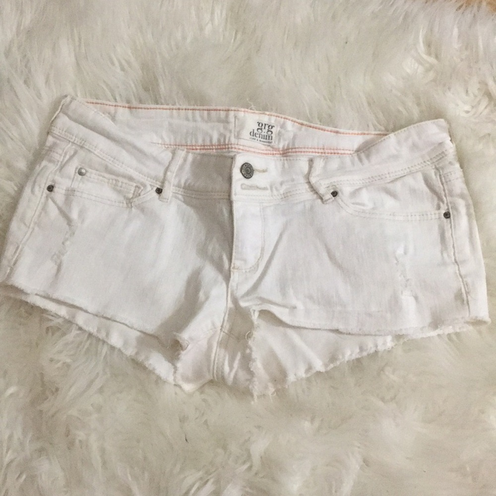 Garage white jean short